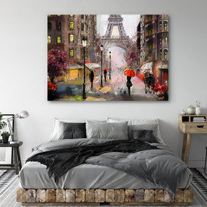 Paris Umbrella Canvas - Paris Painting