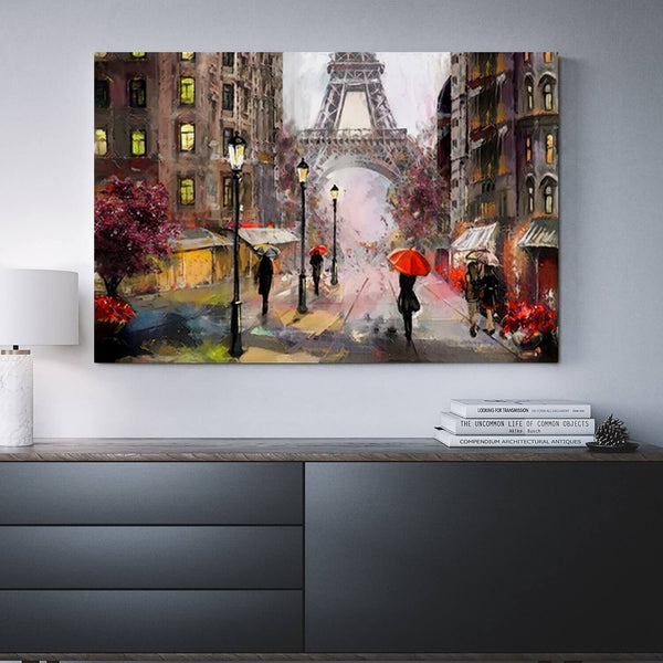 Paris Umbrella Canvas - Paris Painting