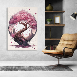 Pink Japanese Cherry Blossom Wall Art | MusaArtGallery™ 
