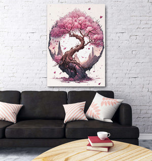 Pink Japanese Cherry Blossom Wall Art | MusaArtGallery™ 