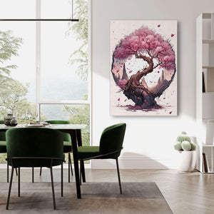 Pink Japanese Cherry Blossom Wall Art | MusaArtGallery™ 