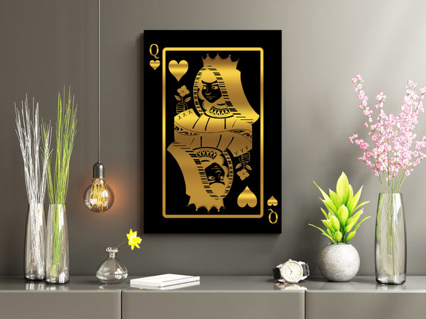 Gold Queen of Hearts Card Art | MusaArtGallery™