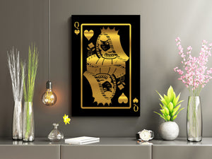 Gold Queen of Hearts Card Art | MusaArtGallery™
