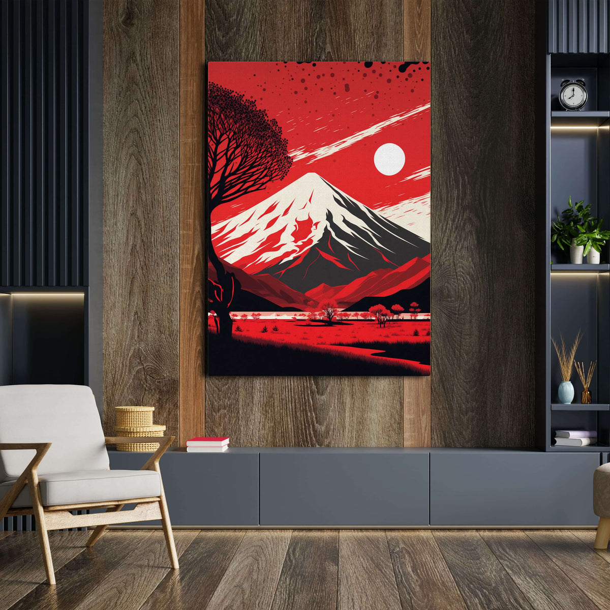 Red Minimal Japanese Art | MusaArtGallery™