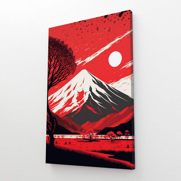 Red Minimal Japanese Art | MusaArtGallery™ 