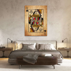 Vintage Queen of Clubs Art | MusaArtGallery™