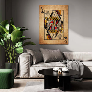 Vintage Queen of Clubs Art | MusaArtGallery™