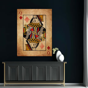 Vintage Queen of Diamonds Art  MusaArtGallery™