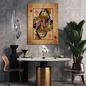 Vintage Queen of Diamonds Art  MusaArtGallery™