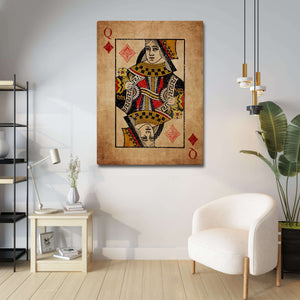 Vintage Queen of Diamonds Art  MusaArtGallery™