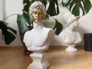 White and Gold David Bust | MusaArtGallery™