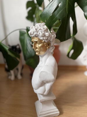White and Gold David Bust | MusaArtGallery™