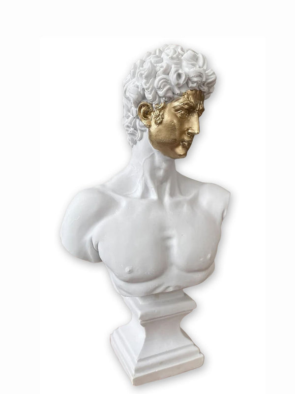 White and Gold David Bust