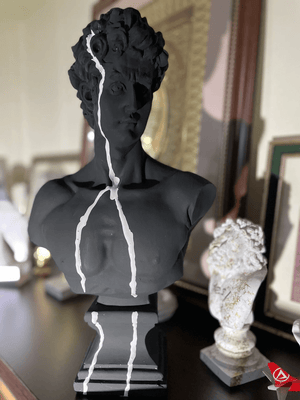 White Drip David Bust Statue - David Bust Statue For Sale