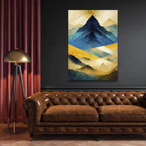 Yellow Abstract Mountain Wall Art | MusaArtGallery™ 