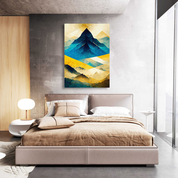 Yellow Abstract Mountain Wall Art | MusaArtGallery™ 
