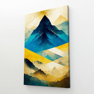 Yellow Abstract Mountain Wall Art | MusaArtGallery™ 