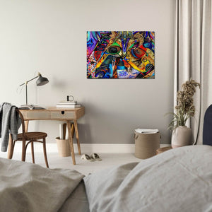Abstract Face Graffiti Art - Street Art on canvas