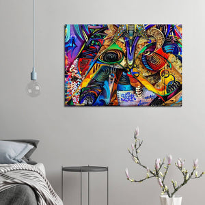 Abstract Face Graffiti Art - Street Art on canvas