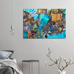Blue Graffiti Art Canvas - Street art on canvas
