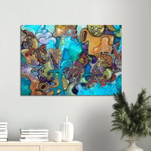 Blue Graffiti Art Canvas - Street art on canvas