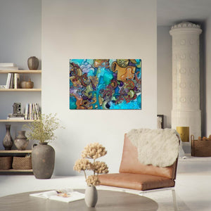 Blue Graffiti Art Canvas - Street art on canvas