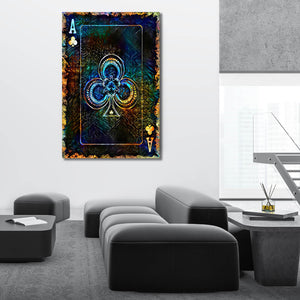 Gold Ace of Clubs Art | MusaArtGallery™