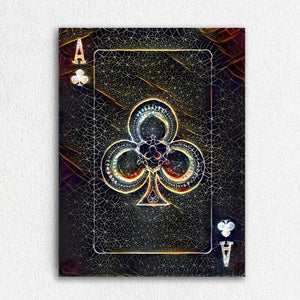 Gold Ace of Clubs Art | MusaArtGallery™