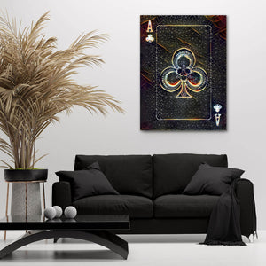 Gold Ace of Clubs Art | MusaArtGallery™
