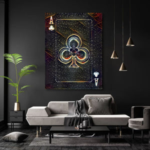 Gold Ace of Clubs Art | MusaArtGallery™