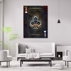 Gold Ace of Clubs Art | MusaArtGallery™