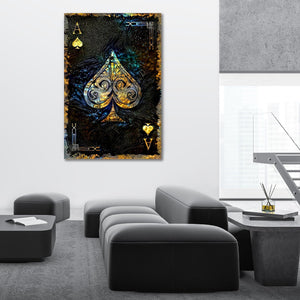 Gold Ace of Spades Art | MusaArtGallery™ 