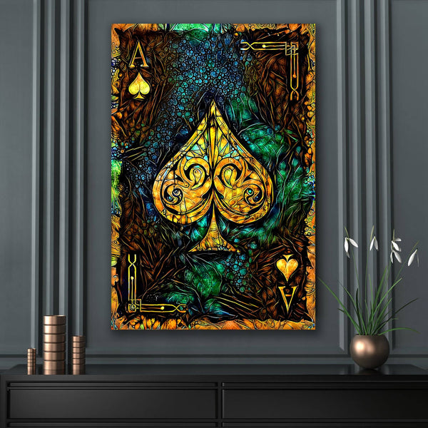 Green Ace of Spades Art | MusaArtGallery™ 
