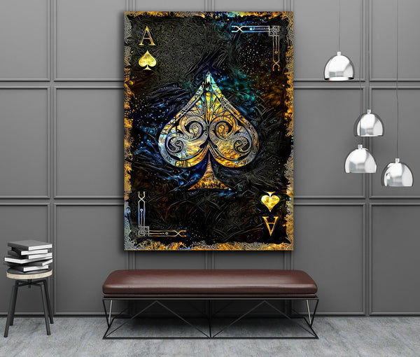 Gold Ace of Spades Art | MusaArtGallery™ 