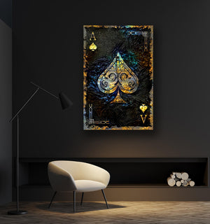 Gold Ace of Spades Art | MusaArtGallery™ 