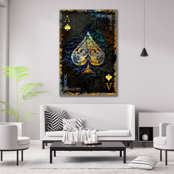 Gold Ace of Spades Art | MusaArtGallery™ 