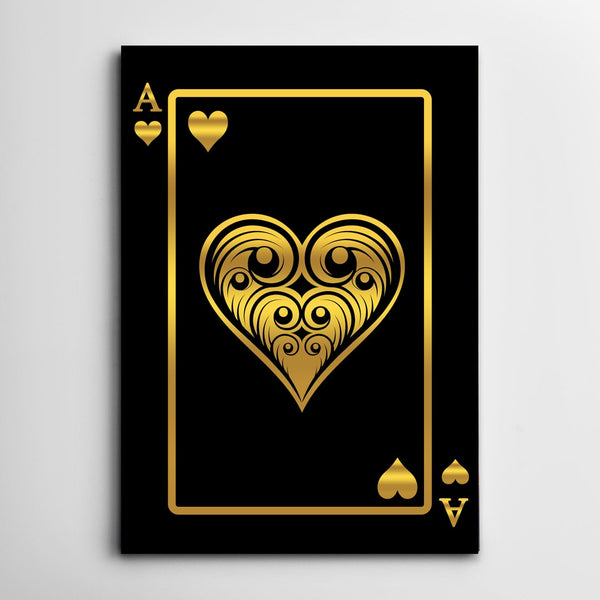 Gold Ace of Hearts Art | MusaArtGallery™