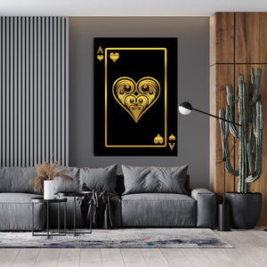 Gold Ace of Hearts Art | MusaArtGallery™