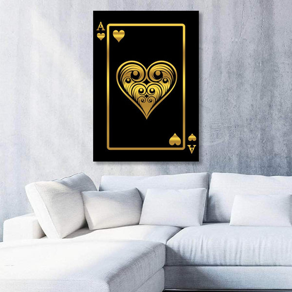 Gold Ace of Hearts Art | MusaArtGallery™