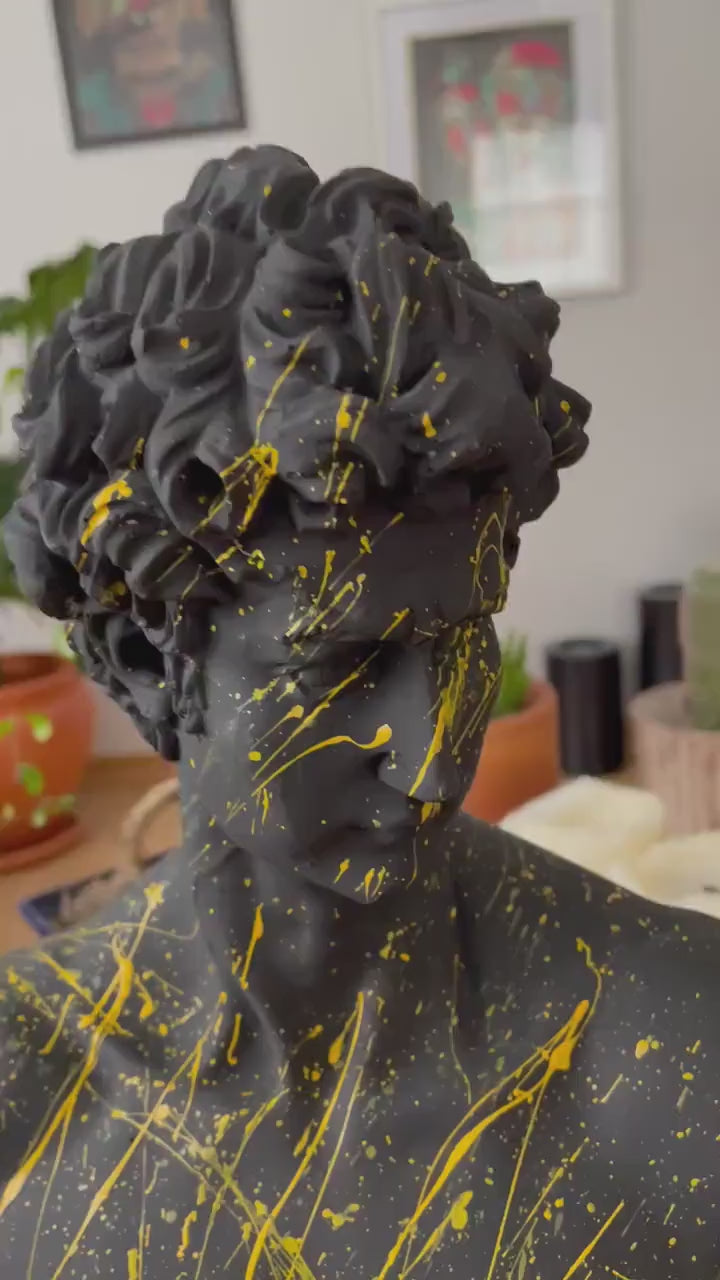 Black and Yellow David Bust | MusaArtGallery™