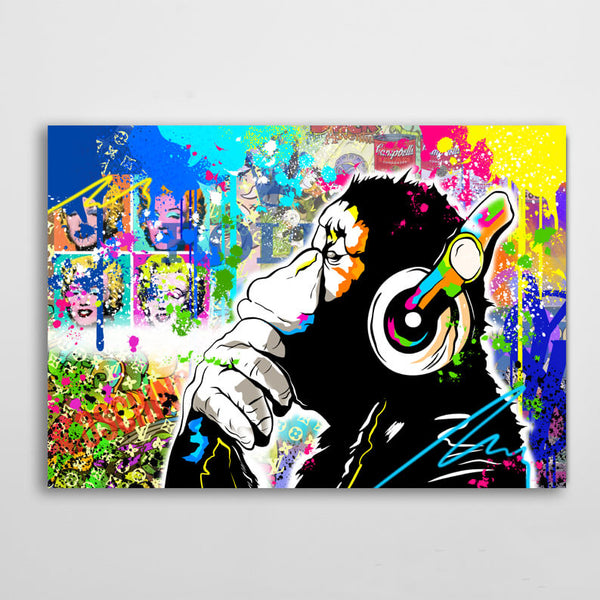 banksy 最初期作品　Roller Chimp プリントキャンバス Chimp Banksy Street Art | MusaArtGallery™