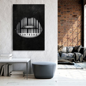 Barcode Lips Art - Lips Canvas | MusaArtGallery™