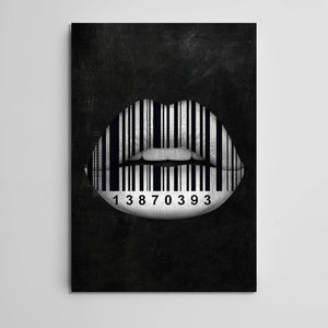 Barcode Lips Art - Lips Canvas | MusaArtGallery™