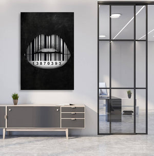 Barcode Lips Art - Lips Canvas | MusaArtGallery™