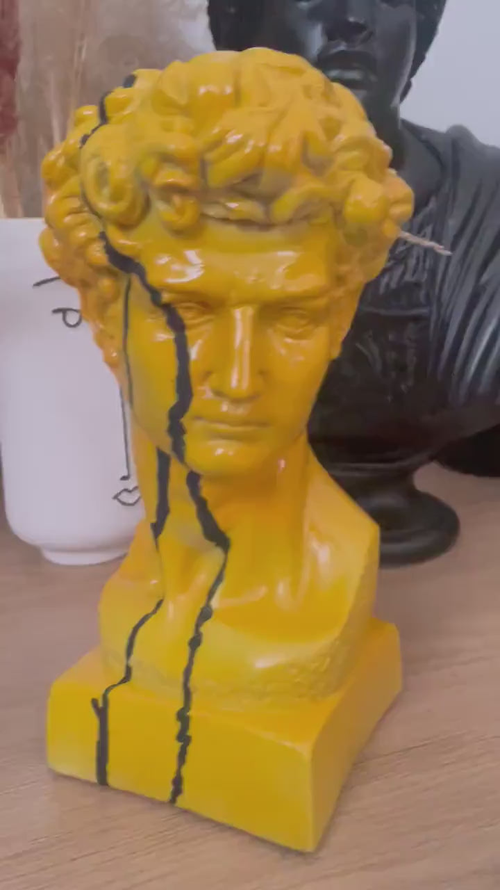 Yellow David Head Sculpture