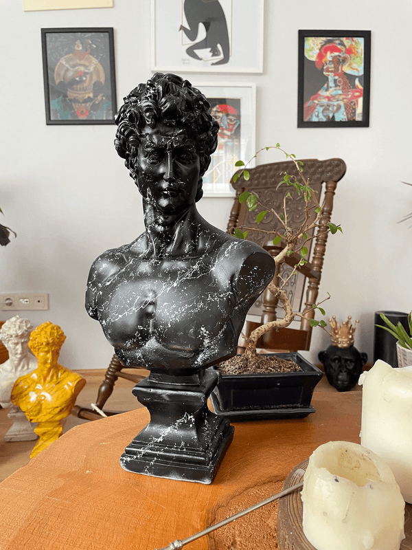 Black and White David Bust Statue - David Bust Statue for Sale