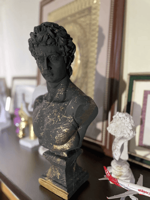 Black Gold Strip David Bust - David Bust Statue for sale