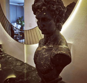 Black Gold Strip David Bust - David Bust Statue for sale