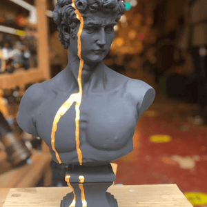 Gold Drip David Bust Statue - David Bust Statue for Sale