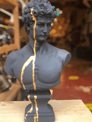 Gold Drip David Bust Statue - David Bust Statue for Sale
